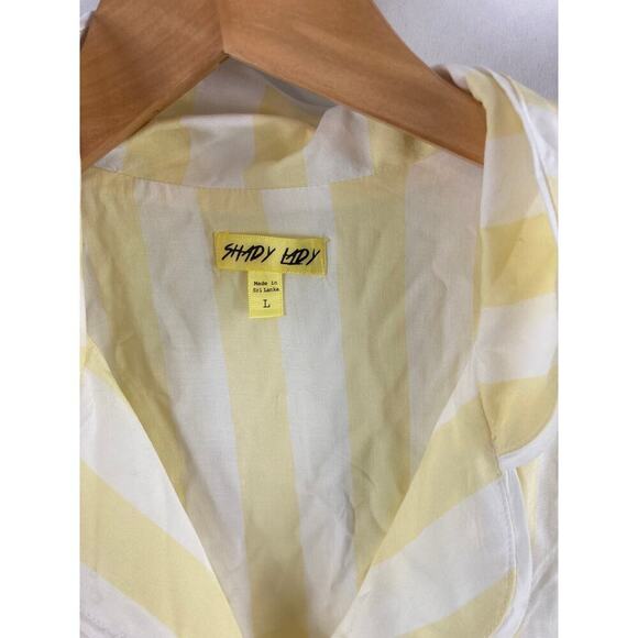 NWT Shady Lady Yellow Button Down Pajama Top L - Picture 2 of 4